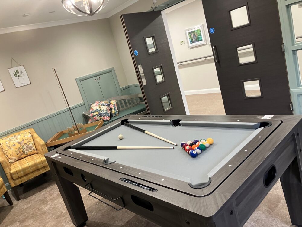 Games room with pool table at Holbeach Meadows