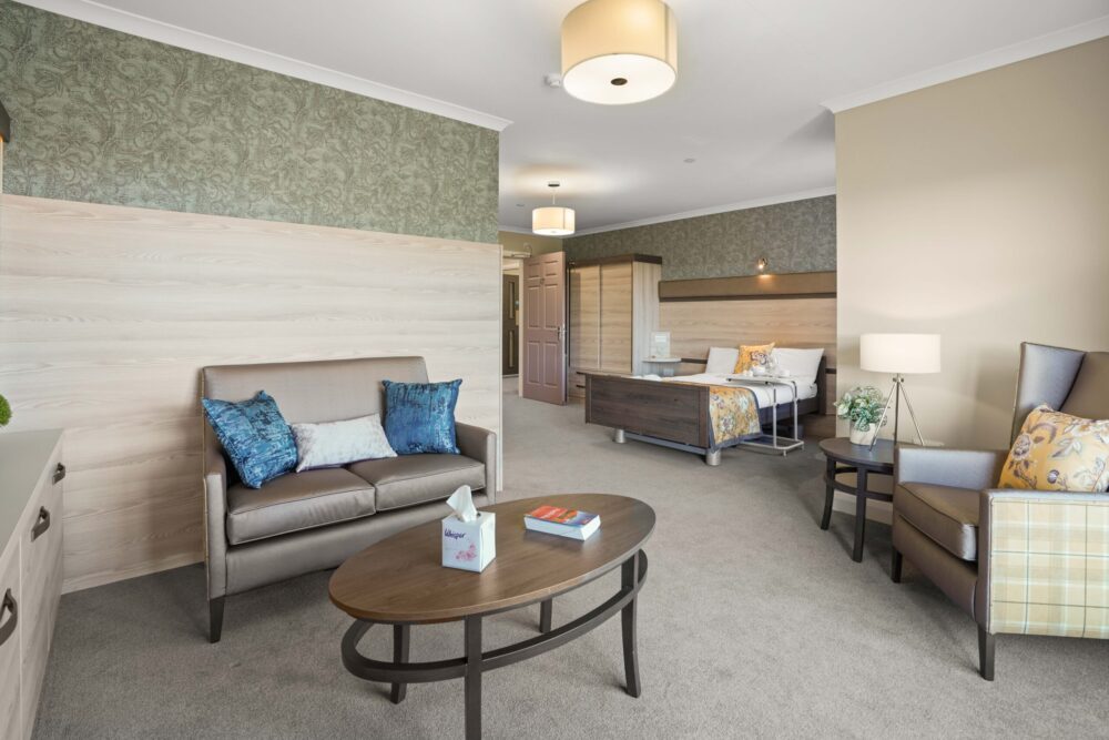 Bedroom suite with private seating area
