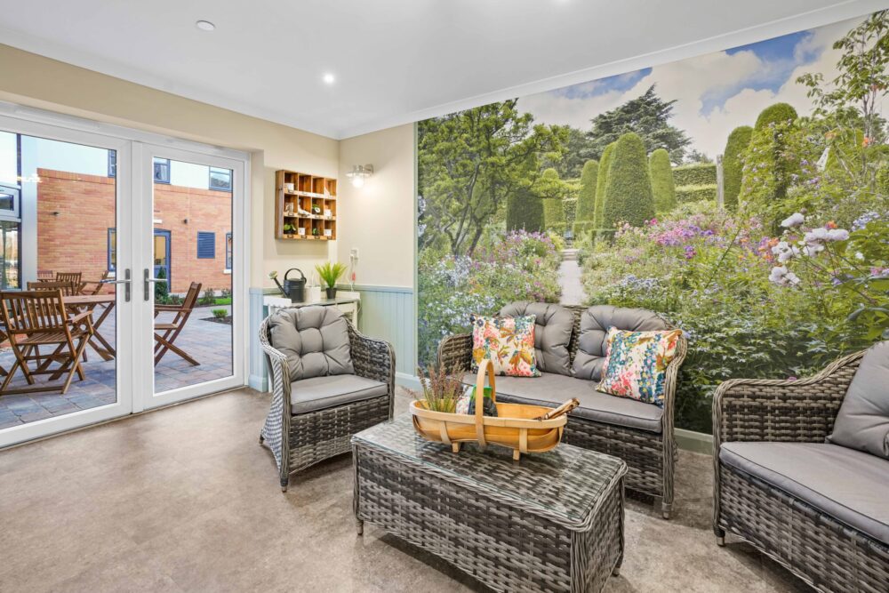 Themed lounge with garden views at Holbeach Meadows